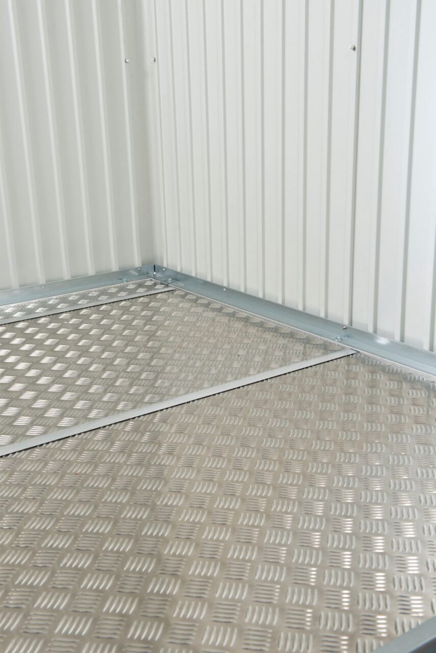 Biohort Avantgarde Bodenplatte silber, Riffelblech-Bodensystem Innenansicht